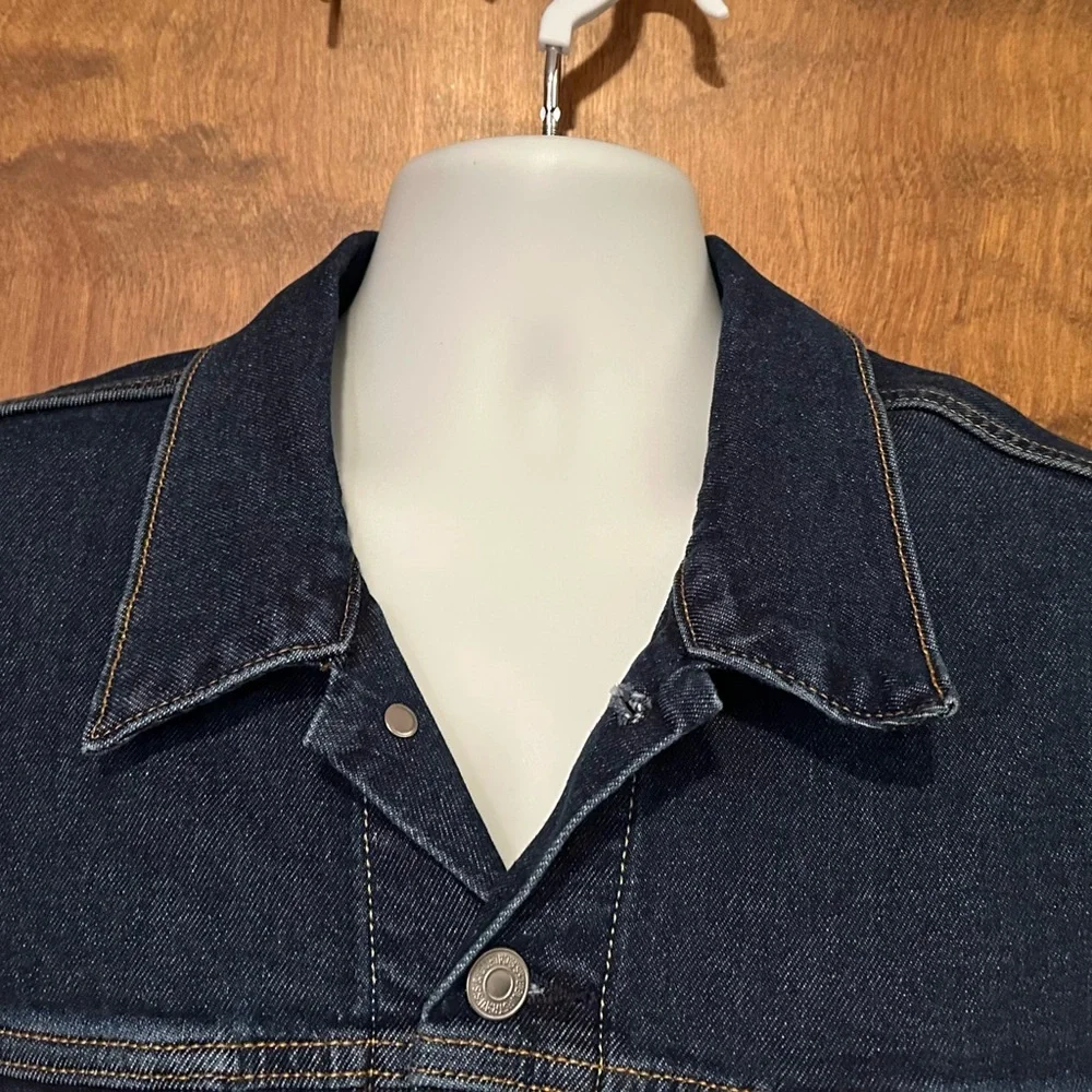 Levi's Long Sleeve Denim Trucker Jacket Mens XL Dark Blue Jean Cotton Pockets